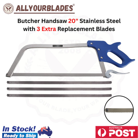 MAKO MAX 20" Butcher Handsaw Stainless Steel with 3 Extra Replacement Blades