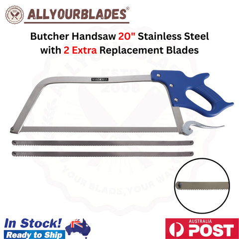 MAKO MAX 20" Butcher Handsaw Stainless Steel with 2 Extra Replacement Blades