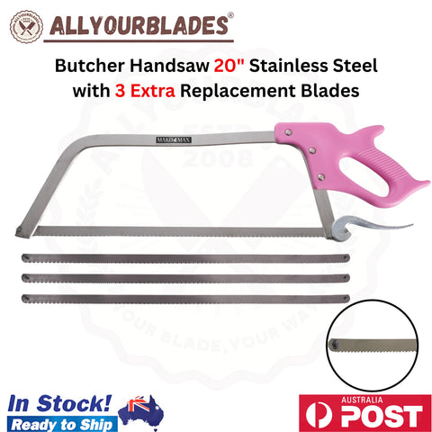 MAKO MAX 20" Butcher Handsaw Stainless Steel with 3 Extra Replacement Blades