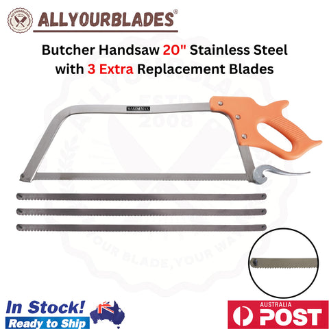 MAKO MAX 20" Butcher Handsaw Stainless Steel with 3 Extra Replacement Blades