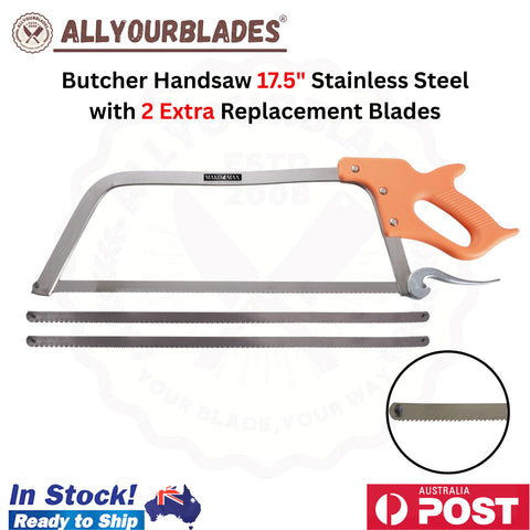 MAKO MAX 17.5" Butcher Handsaw Stainless Steel with 2 Extra Replacement Blades