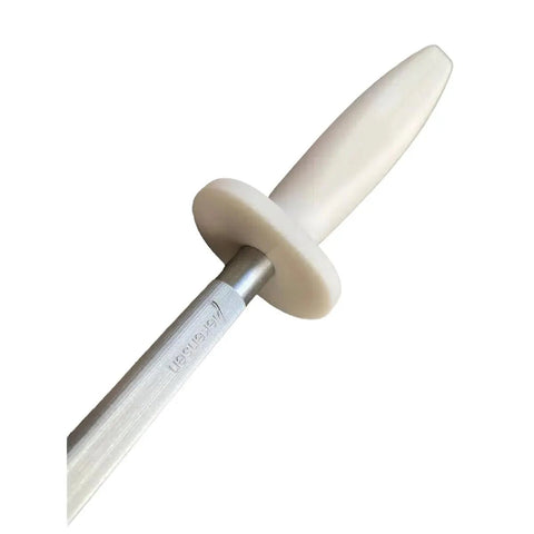 12 Inch Fine Cut Stainless Steel Knife Sharpening Rod - White Handle TOP-12W