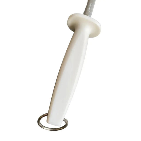 12 Inch Fine Cut Stainless Steel Knife Sharpening Rod - White Handle TOP-12W