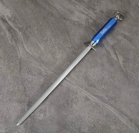 Butchers BOOST 12" Knife Sharpener Rod Microfine Knife Sharpening Steel Blue AllYourBlades