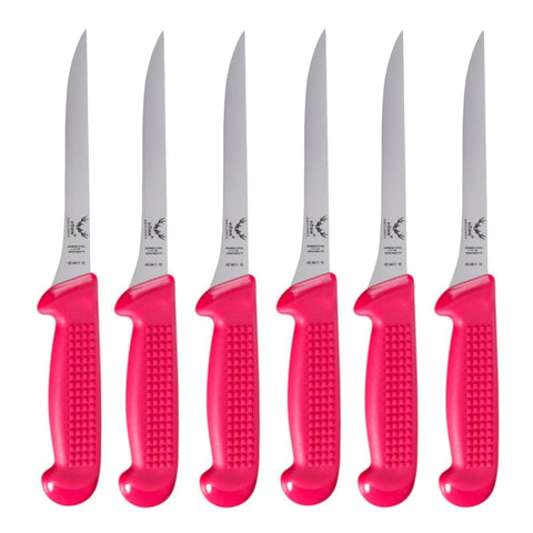 Butchers 6" Straight Flexible Taper Filleting Knife Set of 6