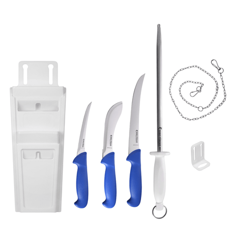 Butcher's 7PC Tool Kit DBONE Knife Pouch Boning Skinning Steak Knives Steel