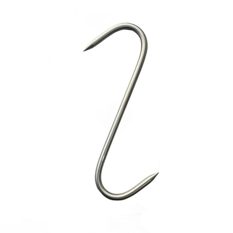 Butchers 8 in Meat Hanging Hooks Solid Stainless Steel Meat S-Hooks