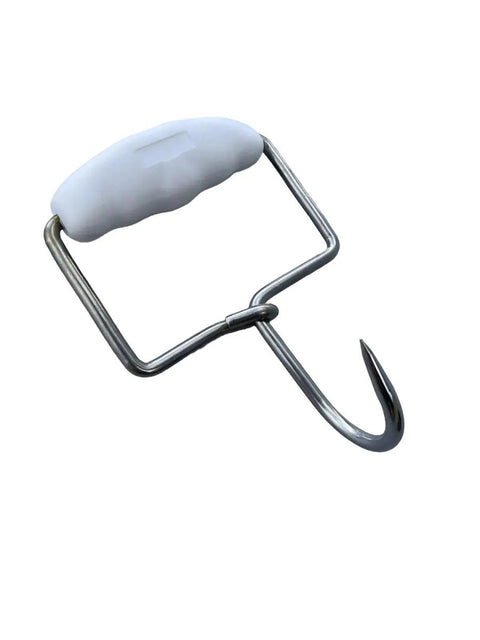 Butchers Hook Stainless Steel Square Boning Hook With Moulded Grip 15cm White