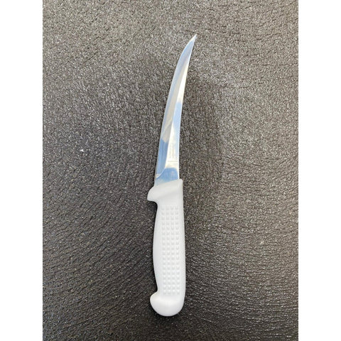 Curved Boning Knife Set 5 Inch & 6 Inch White Handle