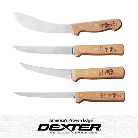 Dexter Russell Traditional Range Green River 4PCS Skinning Hunting Knife Set