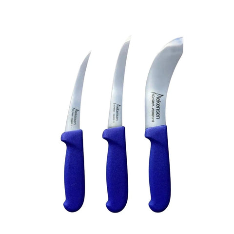 Diekensen 5" 6" Boning Knife 6" Skinning Knife Butchers Knife Set - Blue
