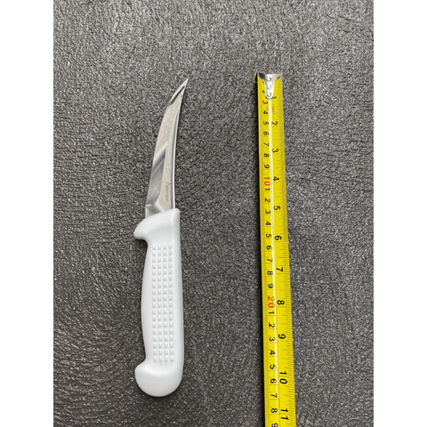 Diekensen 5 Inch Curved Stiff Boning Knife White Ridged Grip Handle WB89226-15HG