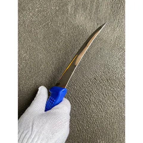 Diekensen 6' Curved Stiff Boning Knife Blue Ridged Grip Handle AllYourBlades