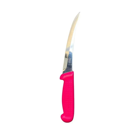 Diekensen 6' Curved Stiff Boning Knife Pink Ridged Grip Handle AllYourBlades