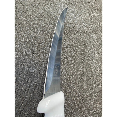 Diekensen 6' Curved Stiff Boning Knife White Ridged Grip Handle AllYourBlades