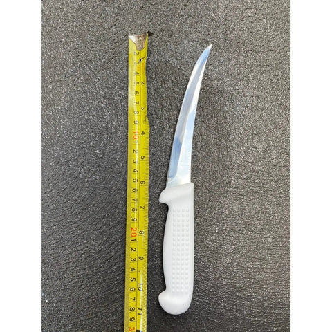 Diekensen 6' Curved Stiff Boning Knife White Ridged Grip Handle AllYourBlades
