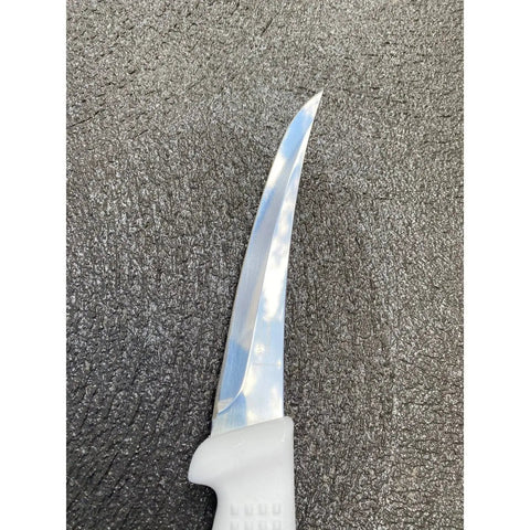 Diekensen 6' Curved Stiff Boning Knife White Ridged Grip Handle AllYourBlades