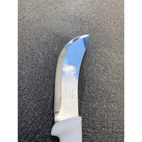 Diekensen 6' Curved Stiff Skinning Knife White Ridged Grip Handle AllYourBlades