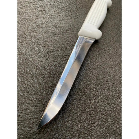 Diekensen 6' Narrow Blade Boning Knife White Ridged Grip Handle AllYourBlades