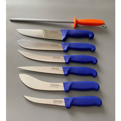 Diekensen 8PCS Butcher Knife Set - Boning Skinning Sticking Breaking Steel Blue