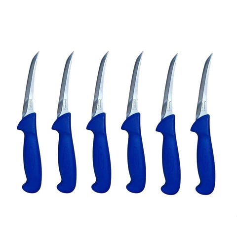 Diekensen Blue Butcher's Curved Stiff Boning Knife 5" 13cm - Set of 6