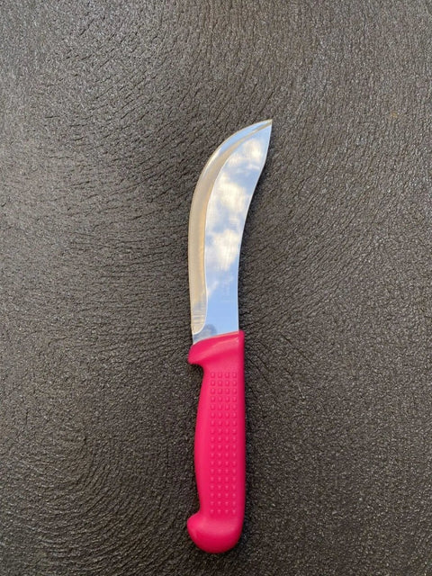 Diekensen Butchers 15cm 6'' Curved Skinning Boning Knife Set White Ridged Pink AllYourBlades