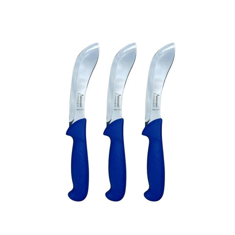 Diekensen Butchers 15cm 6'' Curved Skinning Butchers Knife Blue - Set of 3