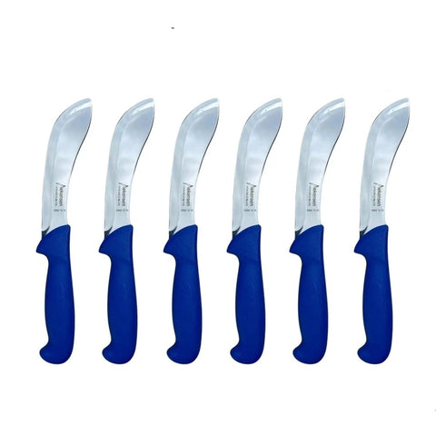 Diekensen Butchers 15cm 6'' Curved Skinning Butchers Knife Blue - Set of 6