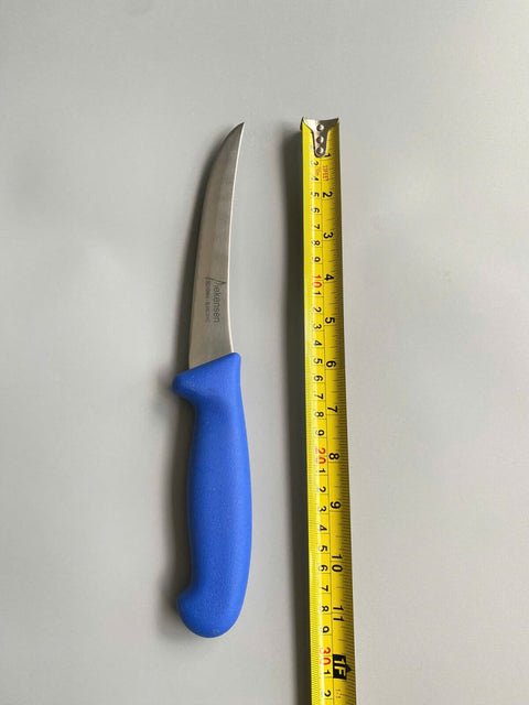 Diekensen Butchers 6" Boning Curve Knife Soft Grip Handle Wide Blade 15cm Blue
