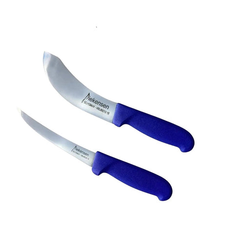 Diekensen Butchers 6'' Curved Knives Set for Skinning Knife & Boning Knife Blue