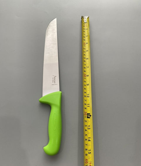 Diekensen Butchers Straight 10" Slicing Knife 25cm Wide Blade Back Blade Green