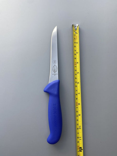 F.DICK BUTCHERS ERGOGRIP 6" STRAIGHT STIFF BONING KNIFE BLUE 15CM HUNTER POULTRY