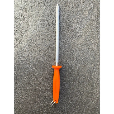 Fine Cut Stainless Steel Knife Sharpening Steel- Orange Handle TOP