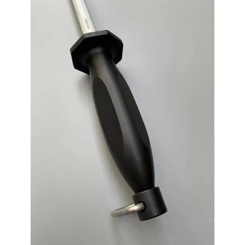 Stainless Steel Fine Cut Round Sharpening Steel- Black Handle AllYourBlades