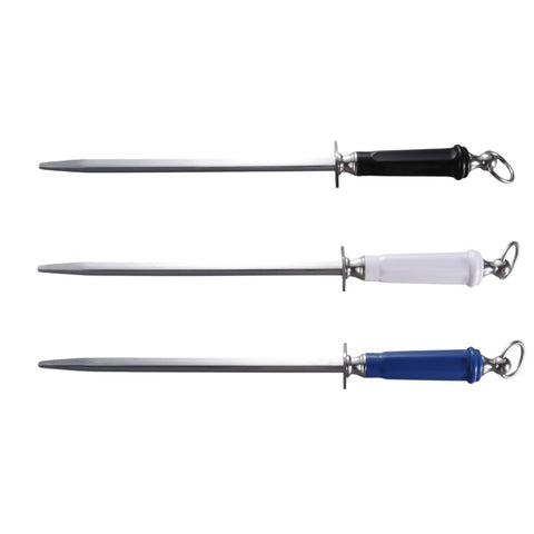 J.West 10"/25 cm Professional Butcher’s Combi Square Fine Cut & Polished Sharpening Steel JA14