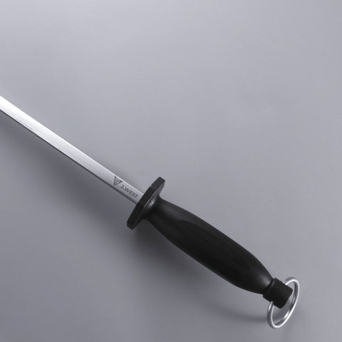 J.West 10"/25 cm Professional Butcher’s Combi Square Fine Cut & Polished Sharpening Steel JP11