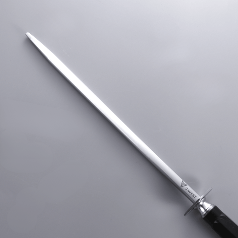 J.West 12"/30 cm Professional Butcher’s Combi Square Fine Cut & Polished Sharpening Steel JA14