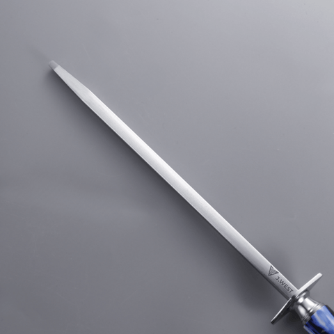 J.West 12"/30 cm Professional Butcher’s Combi Square Fine Cut & Polished Sharpening Steel JA15