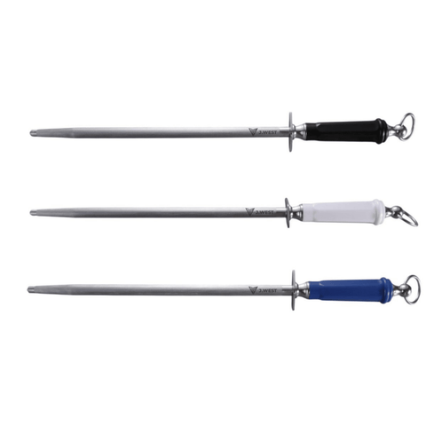 J.West 12"/30cm Professional Butcher's Sharpening Steel - Regular Cut Round JA14