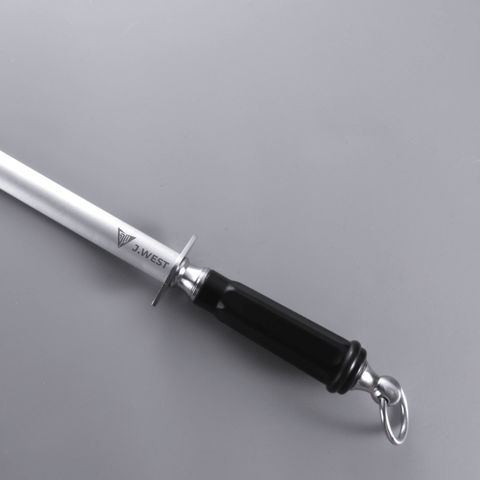 J.West 12"/30cm Professional Butcher’s Sharpening Steel - Ultra Fine Cut Oval JA14