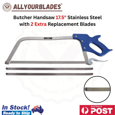 MAKO MAX 17.5" Butcher Handsaw Stainless Steel with 2 Extra Replacement Blades