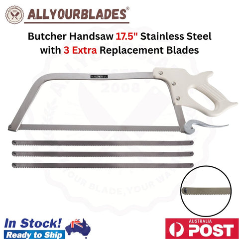 MAKO MAX 17.5" Butcher Handsaw Stainless Steel with 3 Extra Replacement Blades