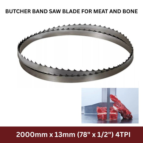 Meat Bandsaw Blade 2000x13mm x 4 TPI to suit Fountain 2000 & Rural Meat Bandsaw
