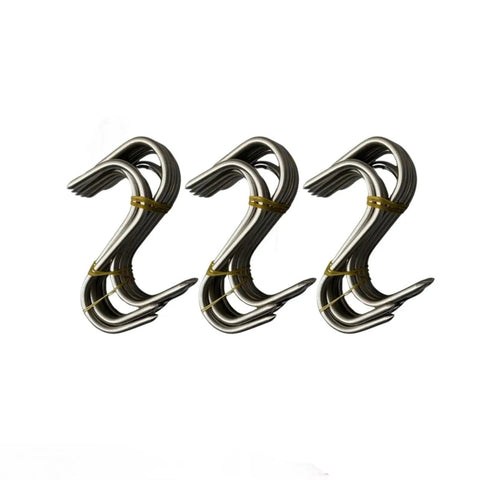New SET 30 x 4 in Solid Stainless Steel Meat S-Hooks Butchers Hunters Sausage Ma