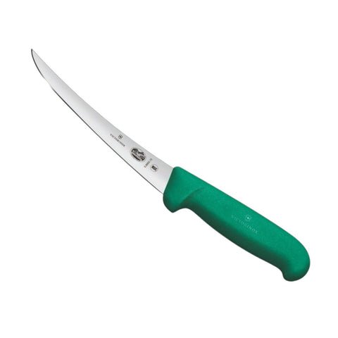 New VICTORINOX Fibrox Boning Knife 12cm Curved Narrow Flexible Blade Green 5.6604.12