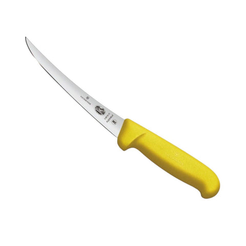 New VICTORINOX Fibrox Boning Knife 15cm Curved Flexible Narrow Blade Yellow 5.6618.15