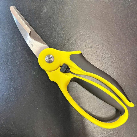 Professional Butcher Poultry Shears Stainless Steel Kitchen Poultry Scissors Yellow