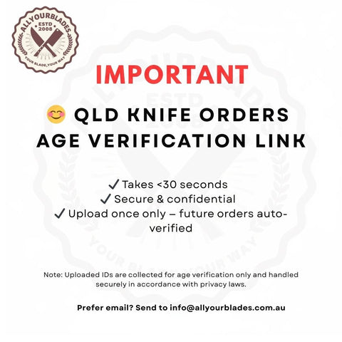 Quick Age Verification for QLD Knife Orders