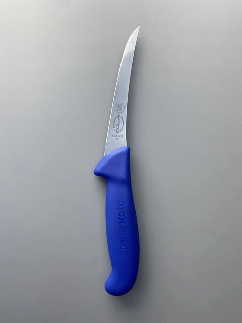 SET OF 3 F.DICK ERGOGRIP 15CM 6" BUTCHERS CURVED STIFF BONING KNIFE BLUE F DICK AllYourBlades