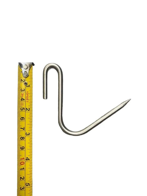 Stainless Steel Rail Hook - 4.5 Inch Long, 6mm Thick, For Half Inch Rail RH - 4.5